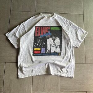 Vintage 90s Elvis Presley white graphic tee